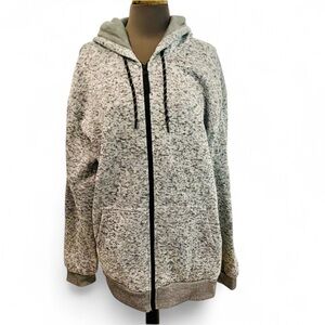 ROK HEATHER GRAY FULL ZIP HOODIE WITH POCKETS SIZE LARGE COZY SOFT